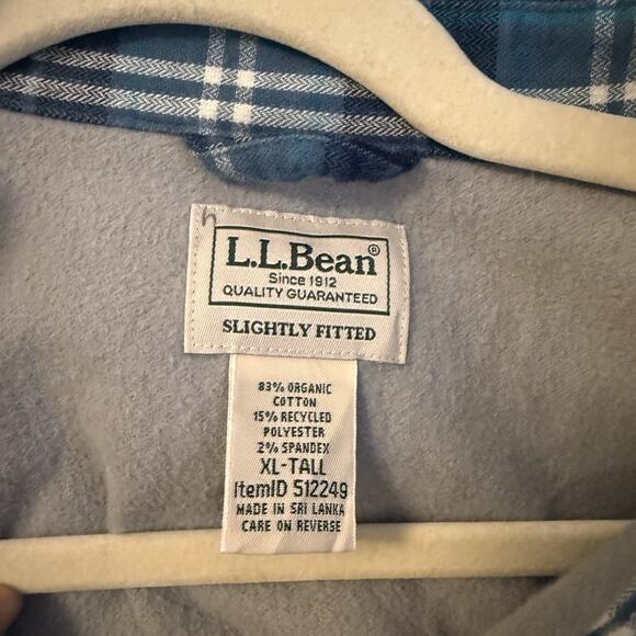 LL Bean Plaid Flannel Shacket Men's Sz XL-Tall Fleece Lined Button Shirt Jacket - Picture 11 of 11